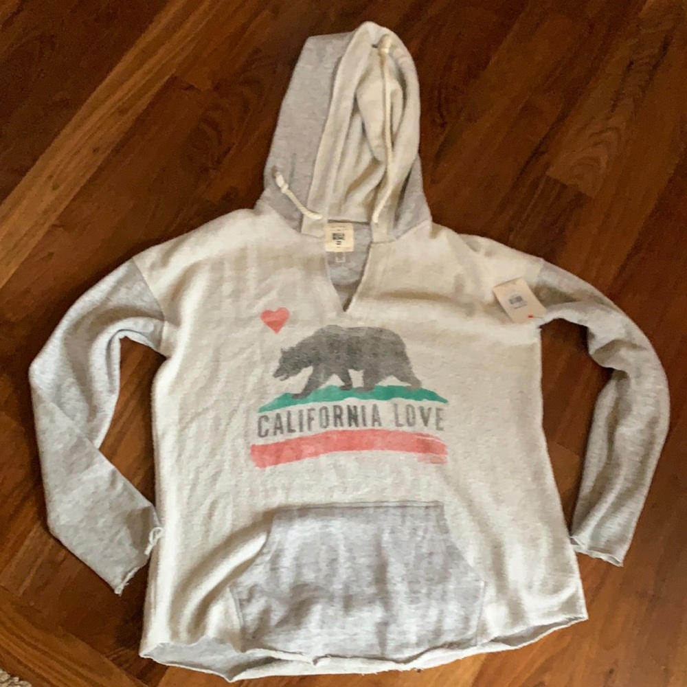 New tags Billabong sweater hoodie grey California Love size xl